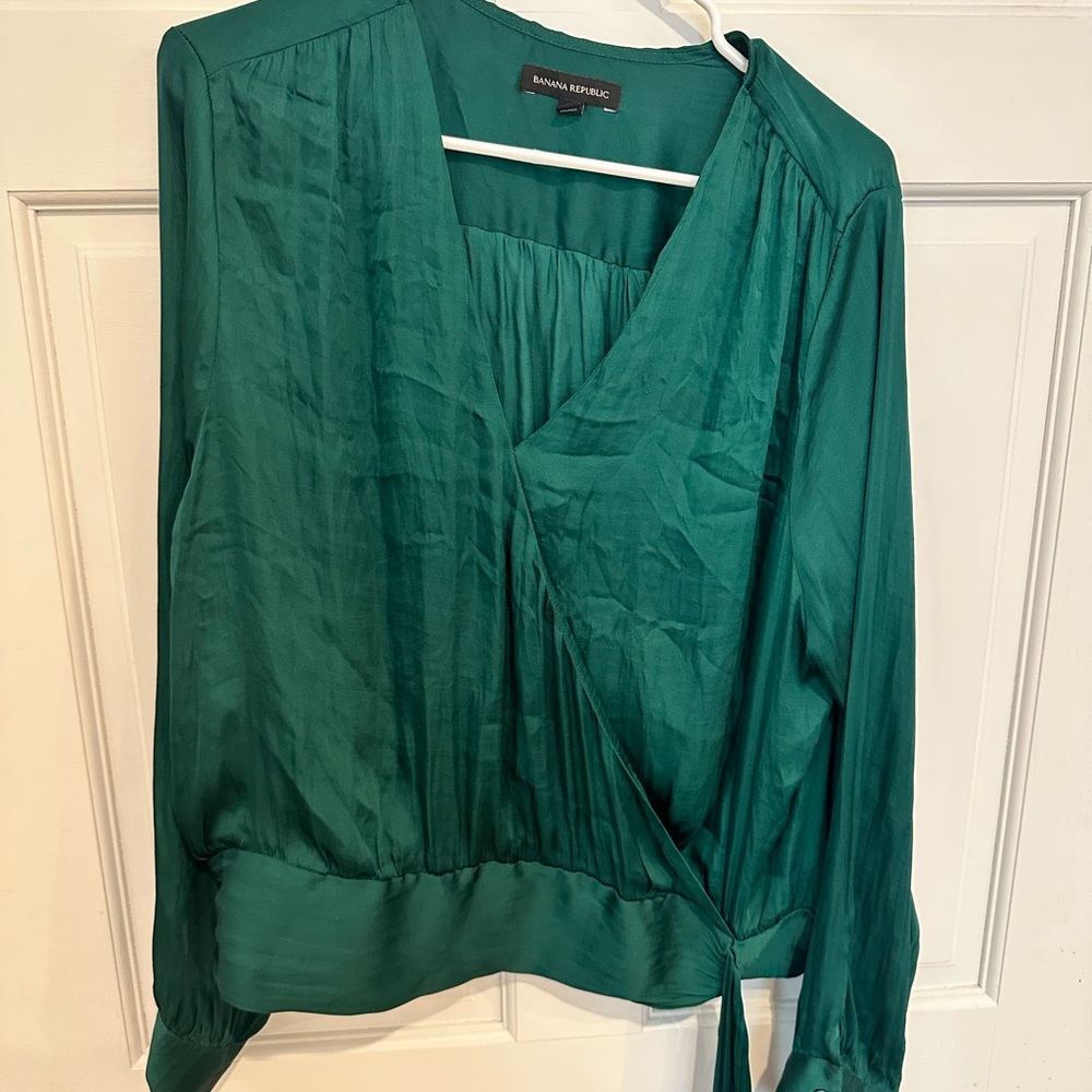 Banana Republic Green Wrap Top